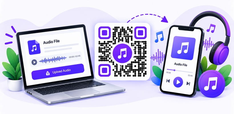 Codice QR per canzone che riproduce un file audio caricato