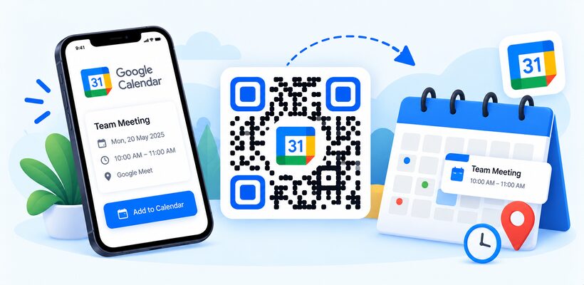 Calendar QR code that opens a Google Calendar event