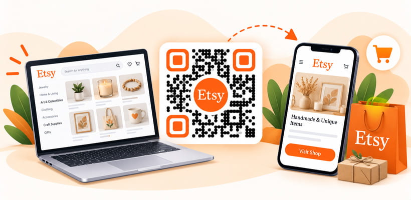 QR code for Etsy shop that opens an Etsy store