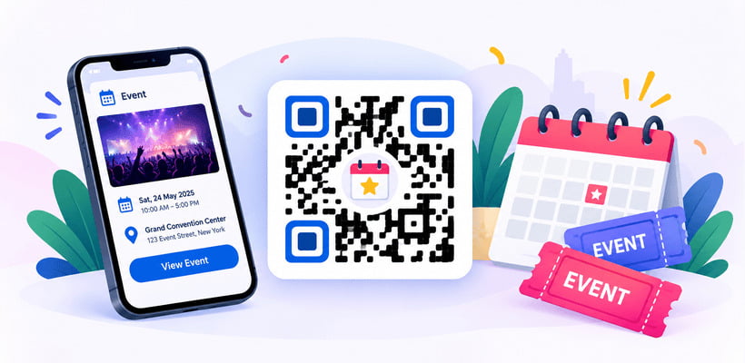 Codice QR per eventi che aggiunge un evento al calendario