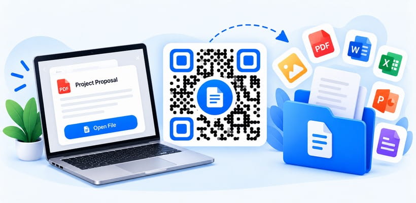 Codice QR per un documento che apre un file caricato