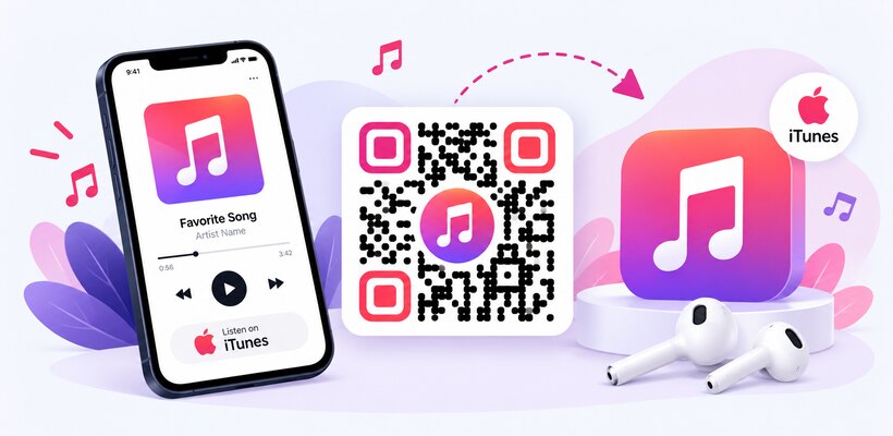 Apple Music QR code that opens a song, album, or podcast