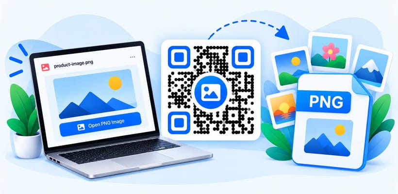 PNG QR code that opens an uploaded PNG image