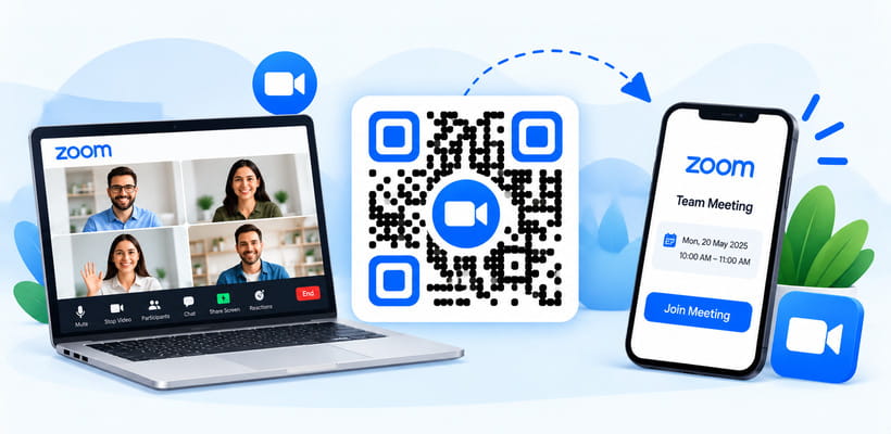 Zoom meeting QR code that opens a Zoom meeting link