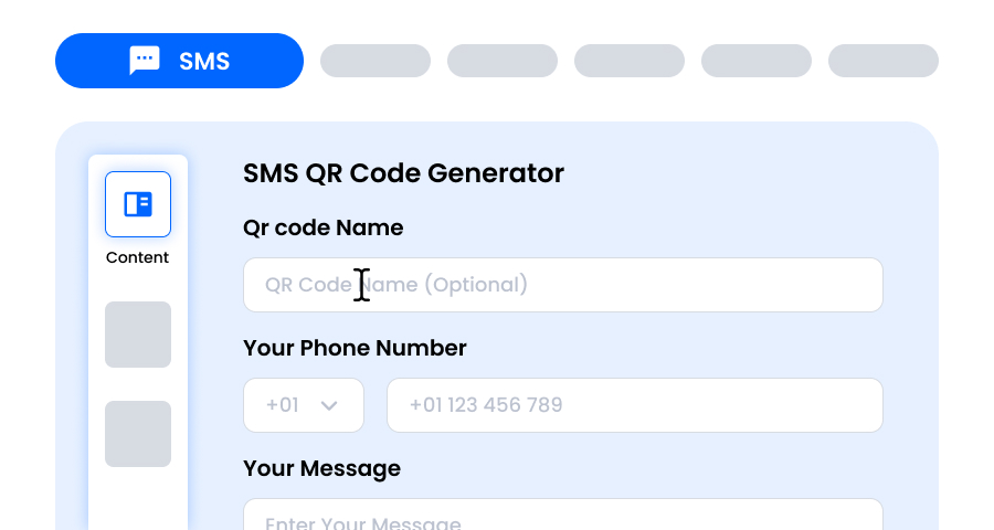 Fournir le numéro de contact et le texte SMS